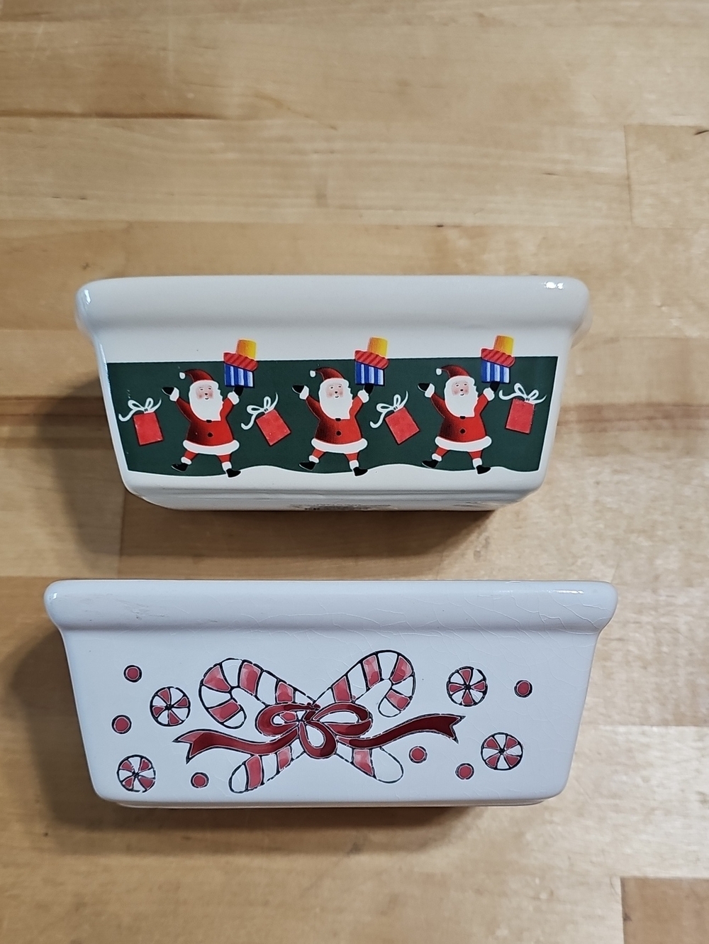 ​Vintage Christmas Mini Loaf Pan Set Bed Bath & Beyond Garden Ridge Santa Candy